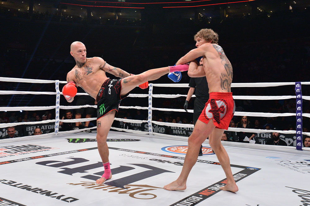 Monster Energy's Kevin Ross wins by unanimous decision in the kickboxing featherweight bout at Bellator: Dynamite 2