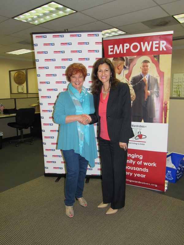 Jerri Rosen, founder and CEO of Working Wardrobes, with Bank of America's Gioia McCarthy