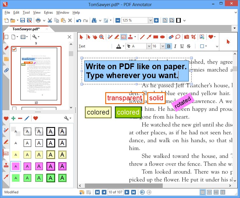 Type Comments on PDF