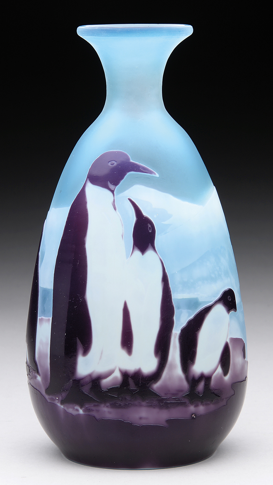 GALLE CAMEO PENGUIN VASE REALIZED $46,689.
