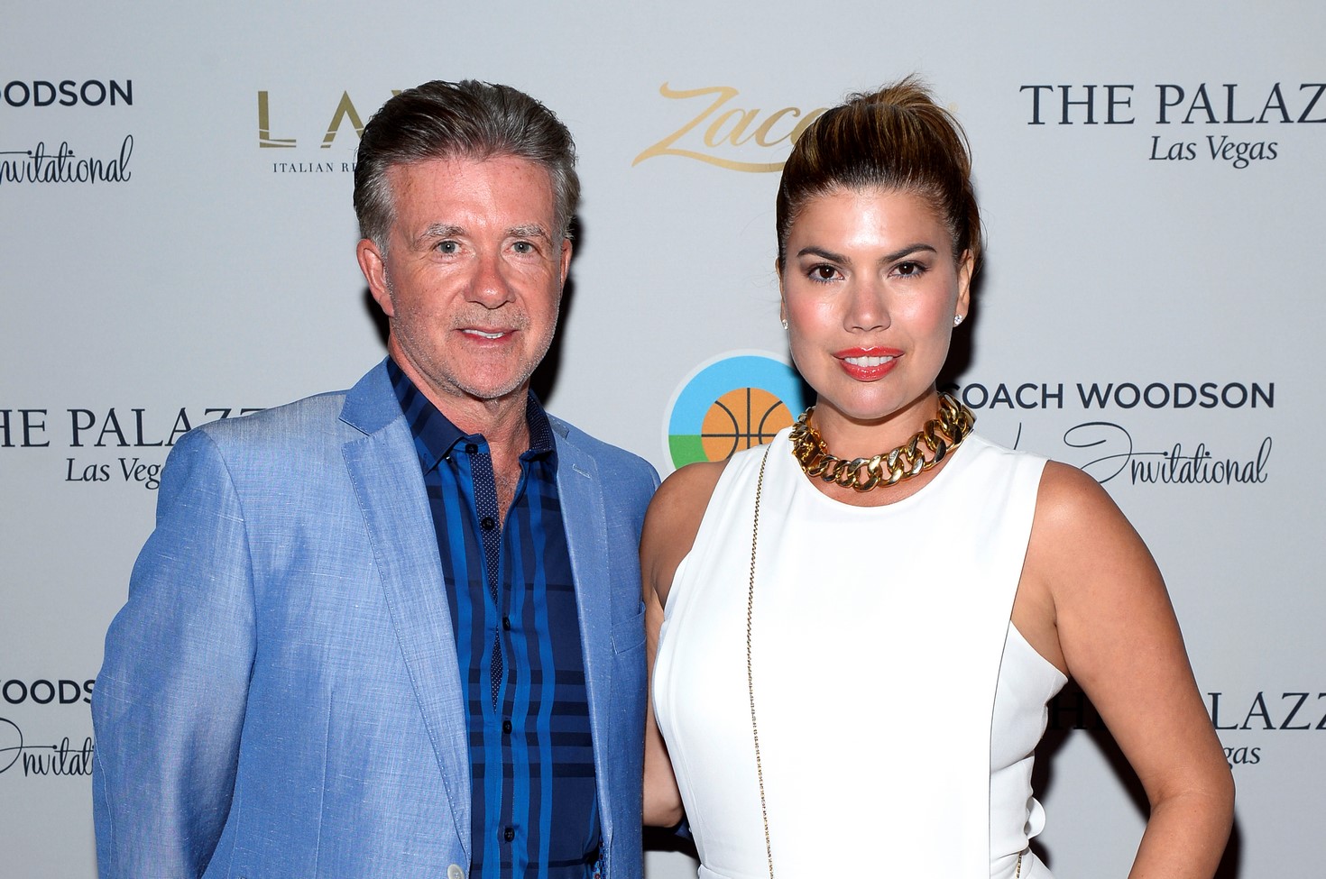 Alan Thicke and his wife walk the Red Carpet at the 2015 Coach Woodson Las Vegas Invitational