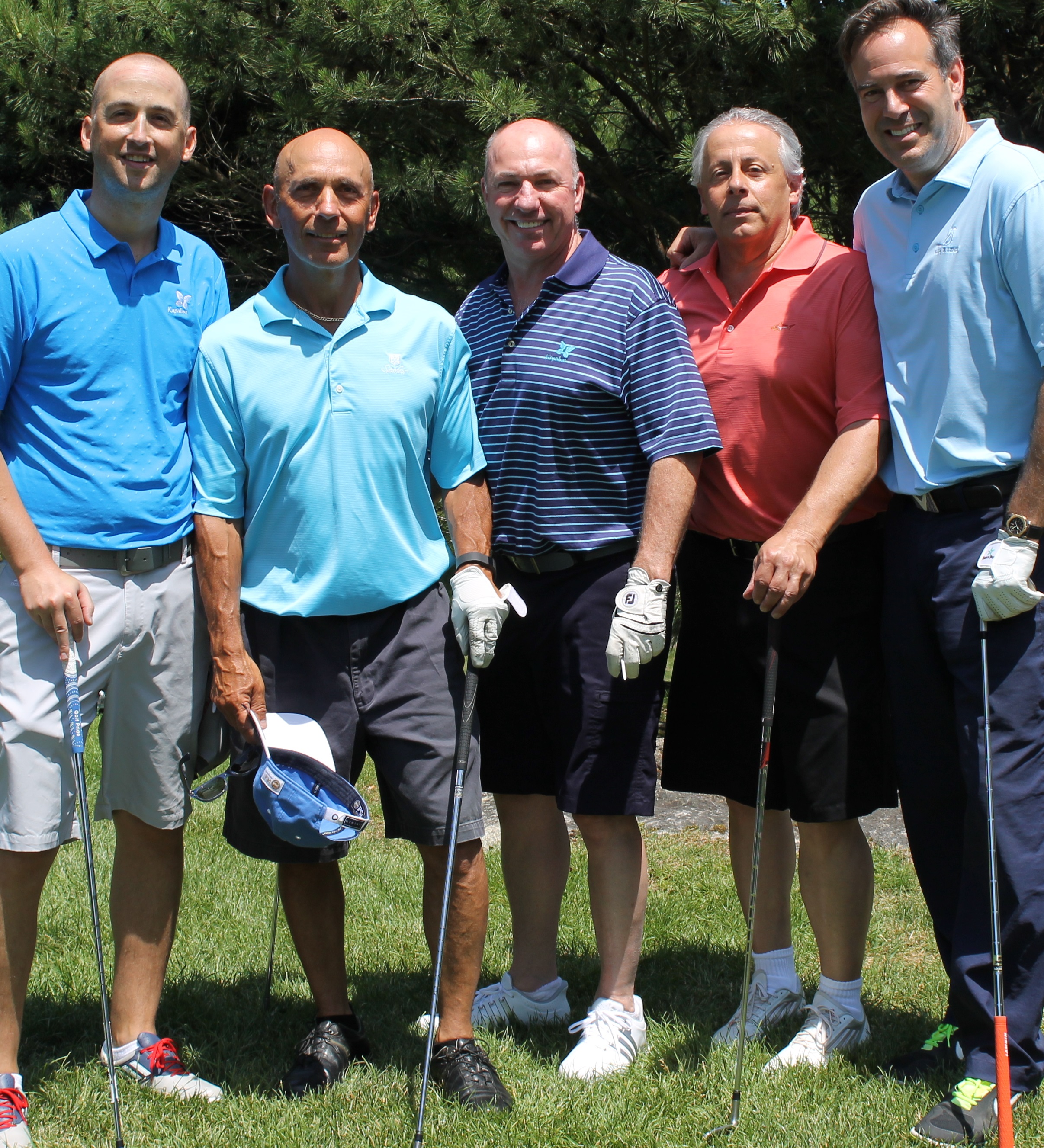 Foursome representing event sponsor Entergy. L-R: Joe D’Annibale, Entergy; Fran Manfredi, Flexible Solutions Home Care; Tom Phillips, Entergy; Jay Rodia, Entergy; PGA pro Brian Crowell