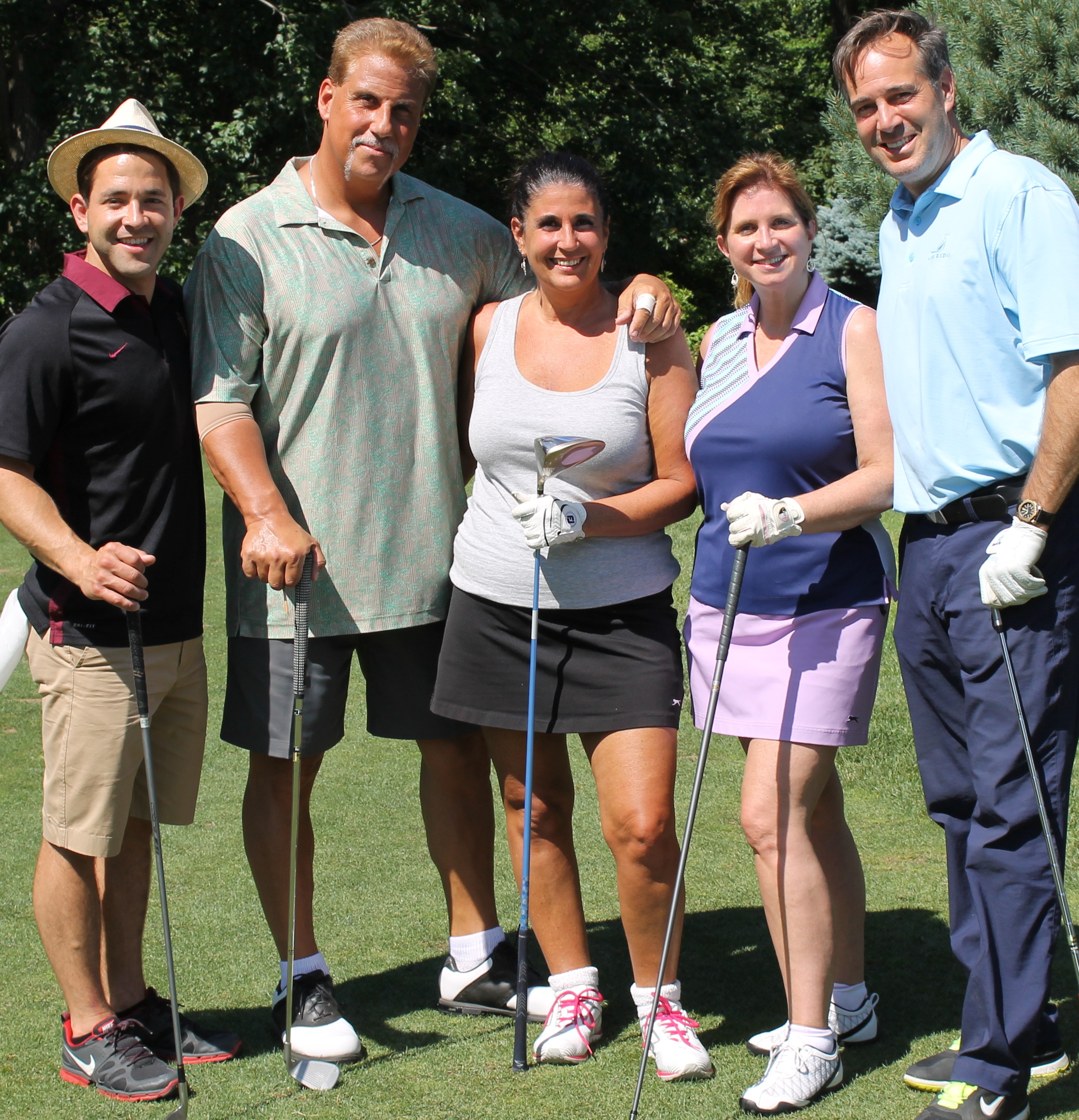 Foursome representing event sponsor Atlantic, Tomorrow's Office. L-R: Anthony Dugay, Stephen Gallo, Christa Puccio, Carolyn DeSpirito, PGA pro Brian Crowell