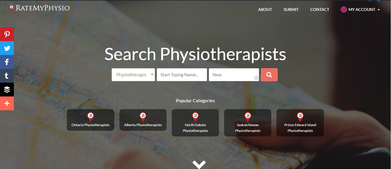 Rate My Physiotherapist Homepage