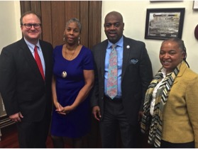 Pictured (from left to right): ASP of NJ Director Chris Street, All Stars Project co-founder, Dr. Lenora Fulani, Mayor Ras Baraka and ASP of NJ City Leader Gloria Strickland.