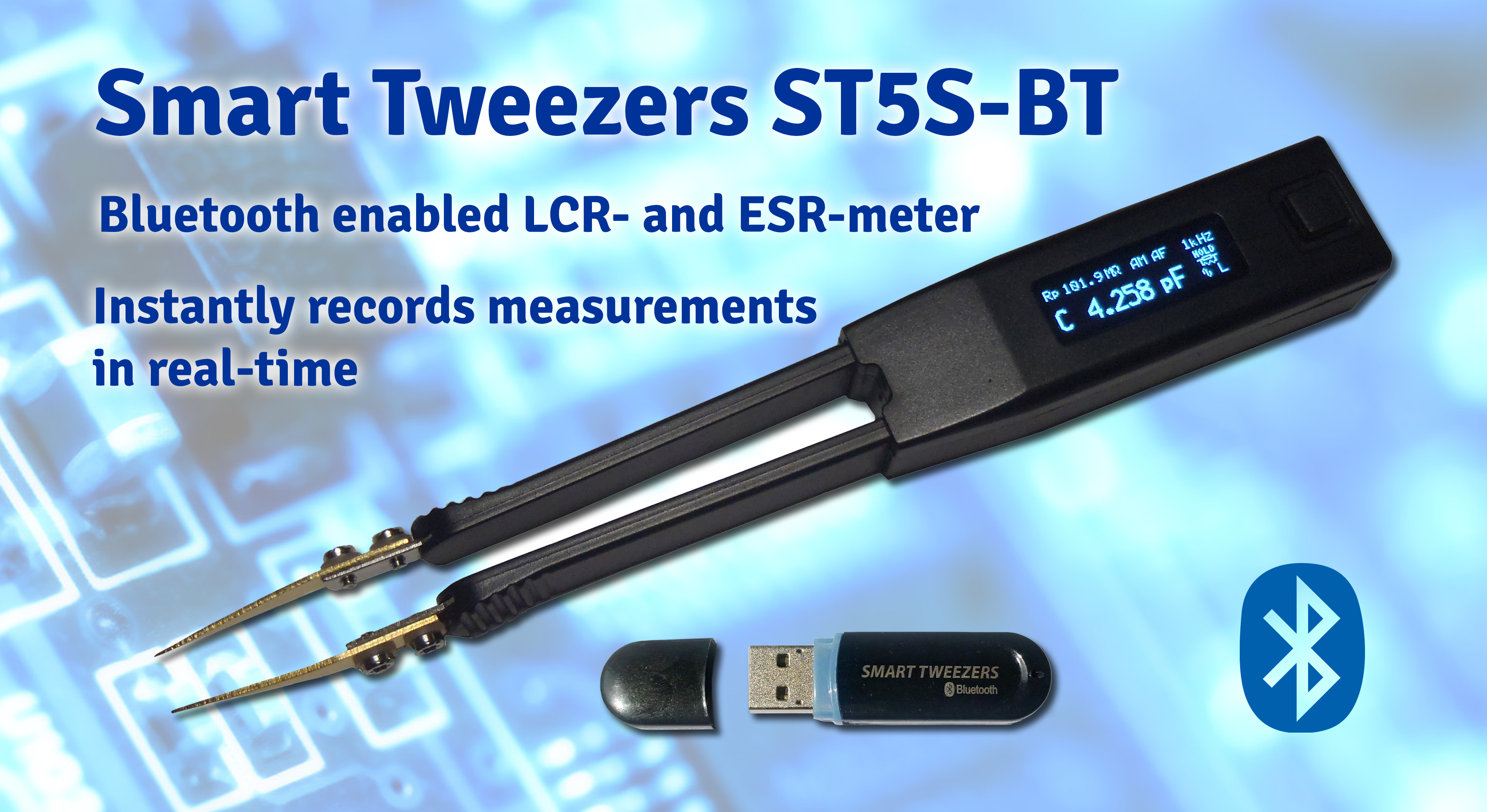Smart Tweezers ST5S-BT adds Bluetooth functionality to Smart Tweezers
