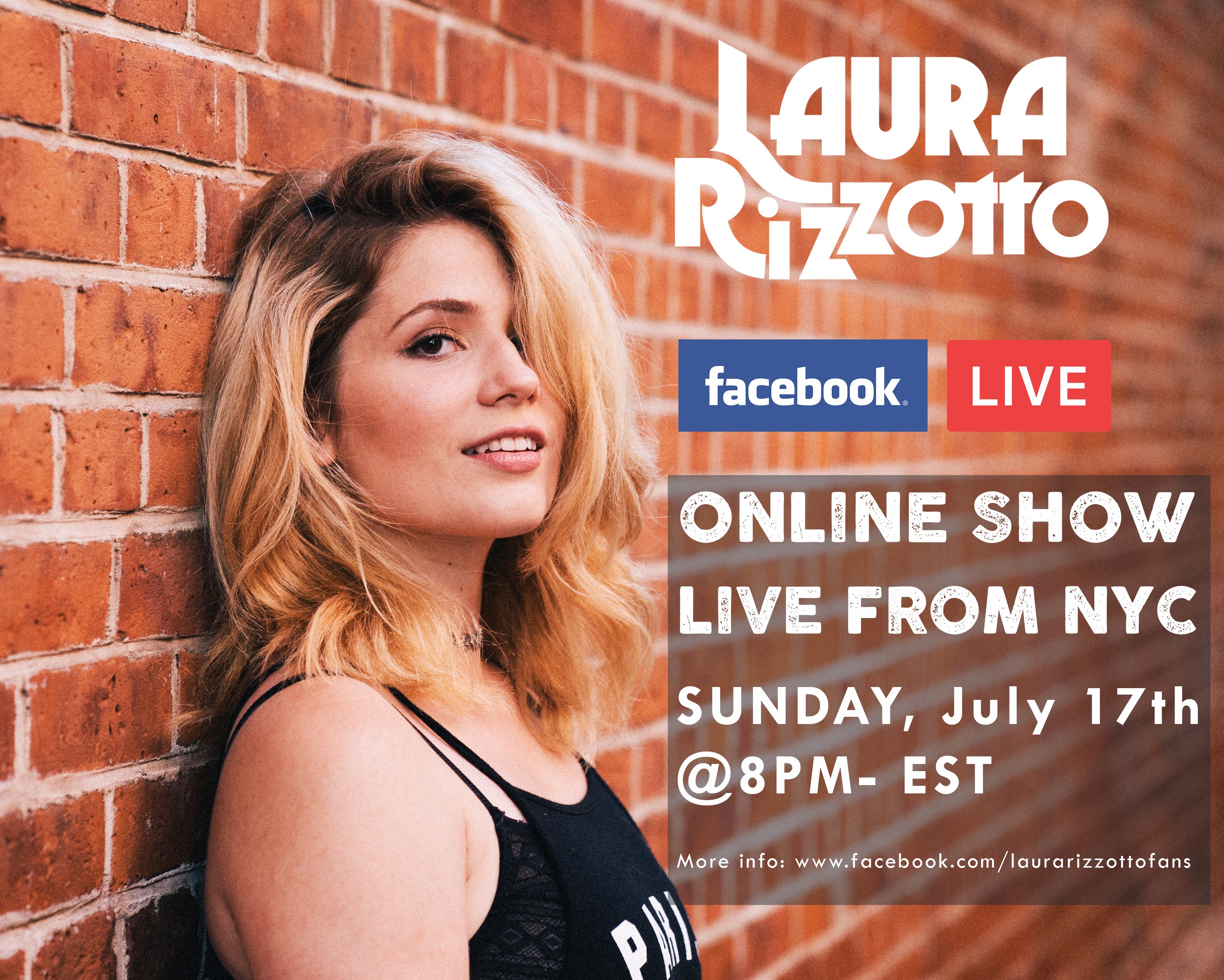 Laura Rizzotto- FACEBOOK LIVE SHOW Flyer
