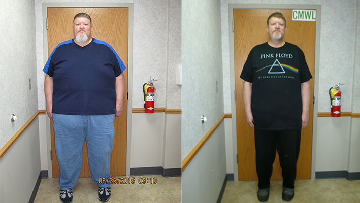 Travis Wilson lost 180 pounds in 12 months through the CMWL program.