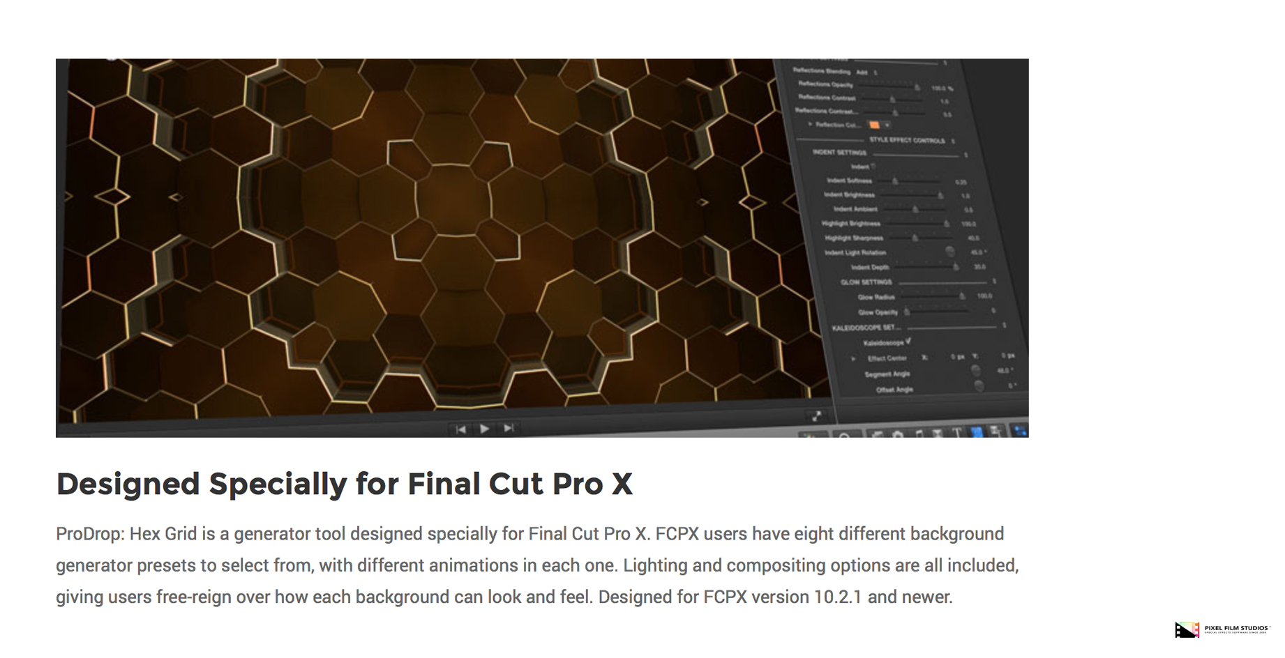 FCPX Plugin - ProDrop Hex Grid - Pixel Film Studios