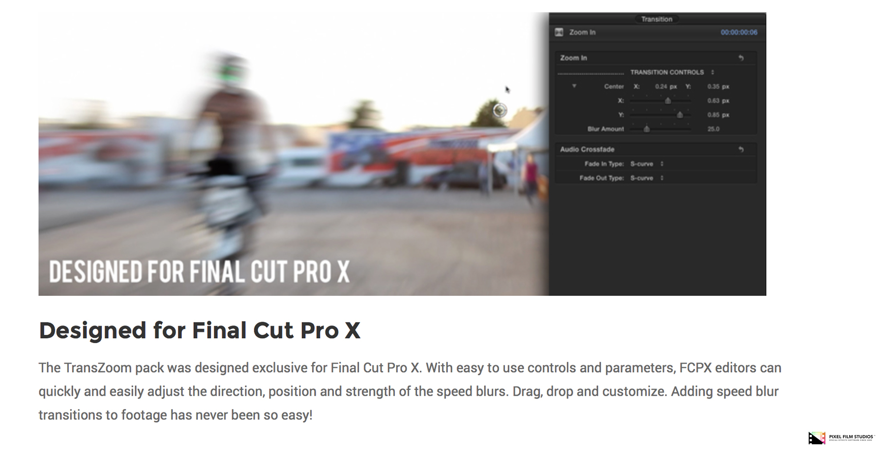 TransZoom - Final Cut Pro X Plugin - Pixel Film Studios