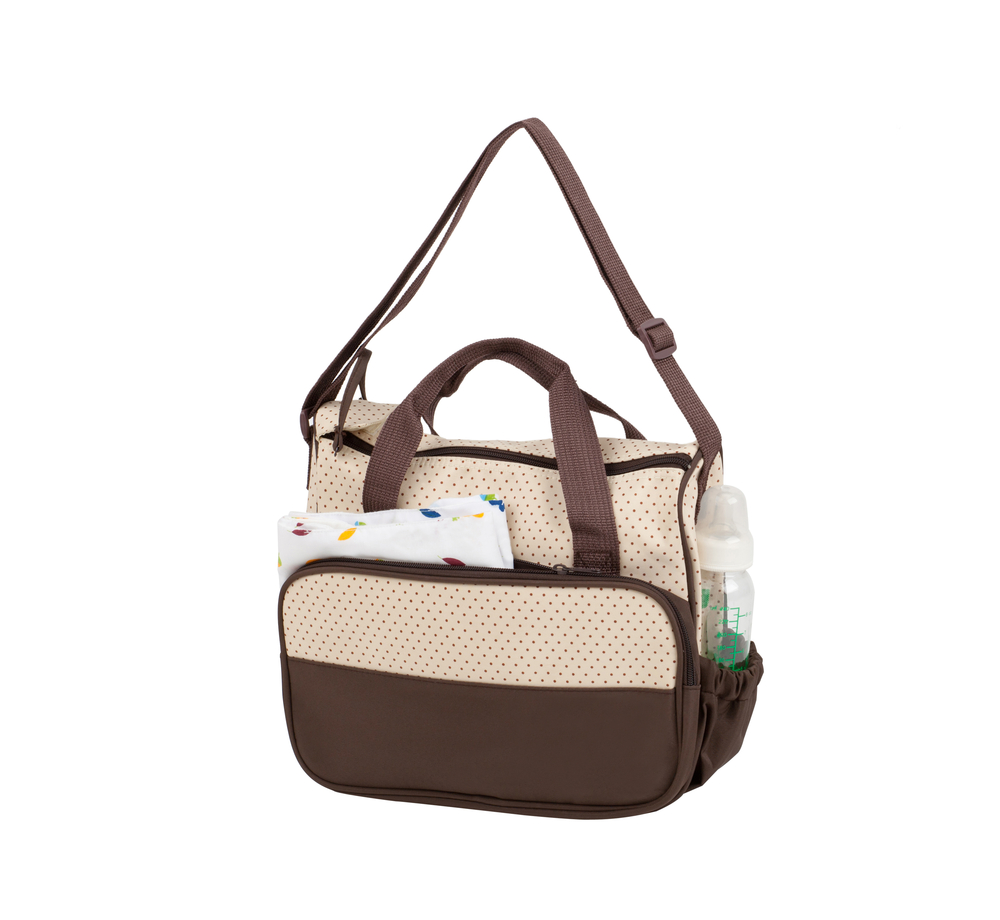 It is a large wearable diaper bag with many pockets and compartments for all the items the baby may need.