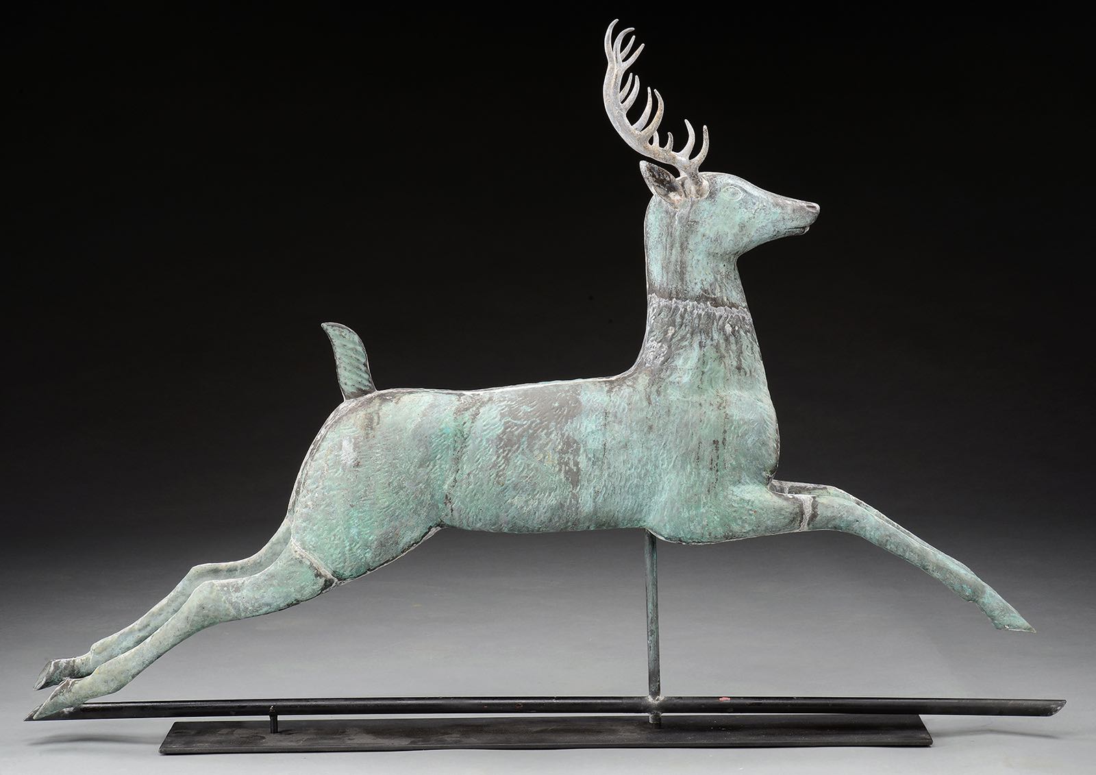 LEAPING STAG WEATHERVANE, estimated at $10,000-15,000.