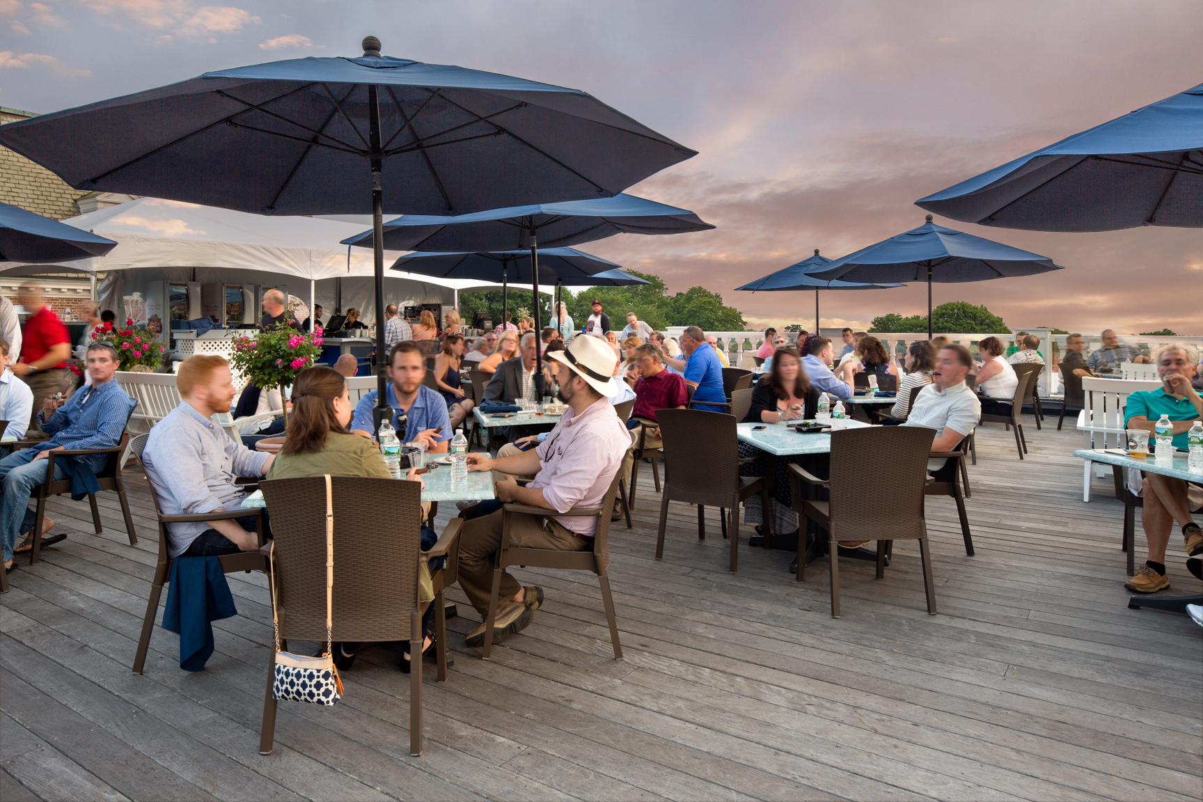 Top of Newport, Hotel Viking's rooftop bar and kitchen, is a popular spot for ice cold beverages and tasty menu items.