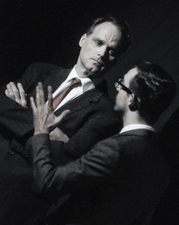 Russ Widdall as Bobby Kennedy and Joshua Tewell as Richard Goodwin in ROSEBURG at New City Stage Company, July 2016. Photo: Alex Lowy