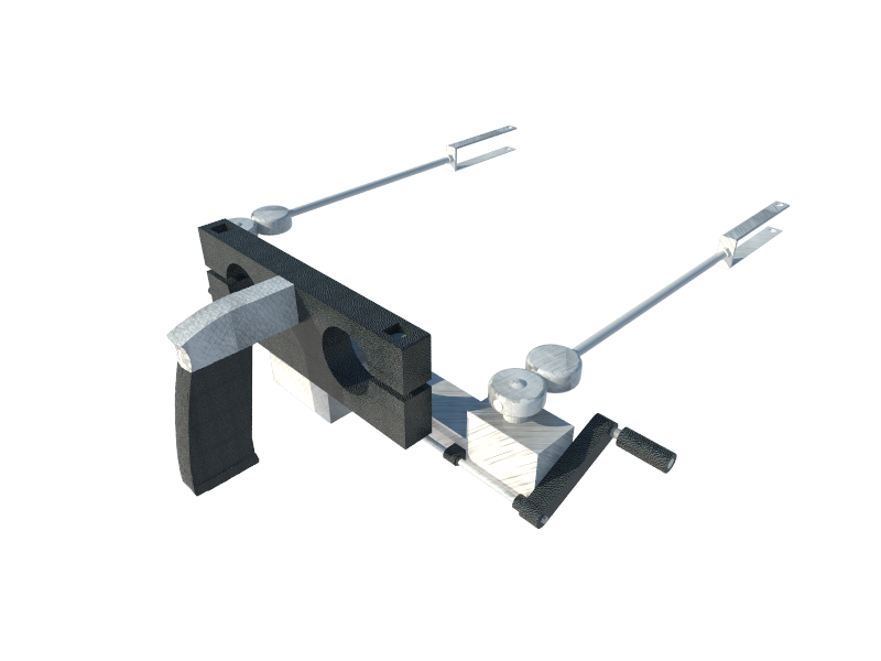 This creates a large, powerful, rapid-fire weapon.