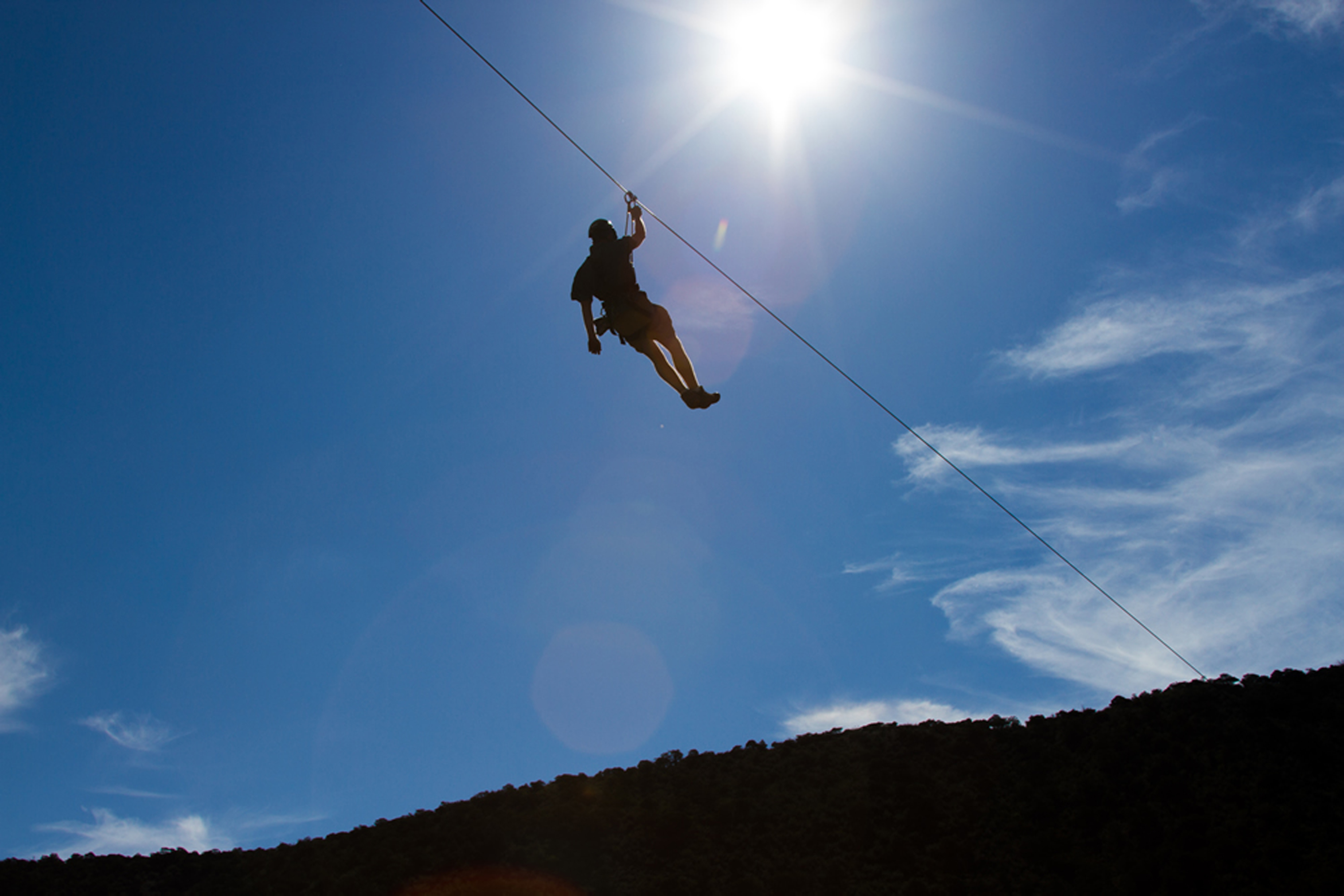 A plunging Vail Valley zipline ride is a part of both of Antlers at Vail’s new late summer Colorado lodging and adventure packages (courtesy of Zip Adventures).