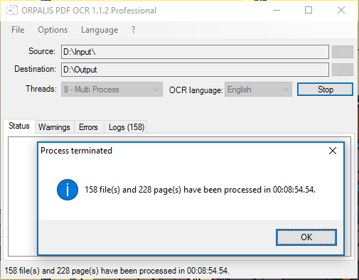 PDF OCR multithreading processed