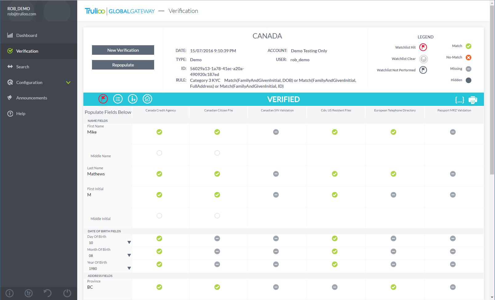 Trulioo's GlobalGateway SaaS portal offers exceptional user-experience with intuitive design and time-saving features and functionalities.