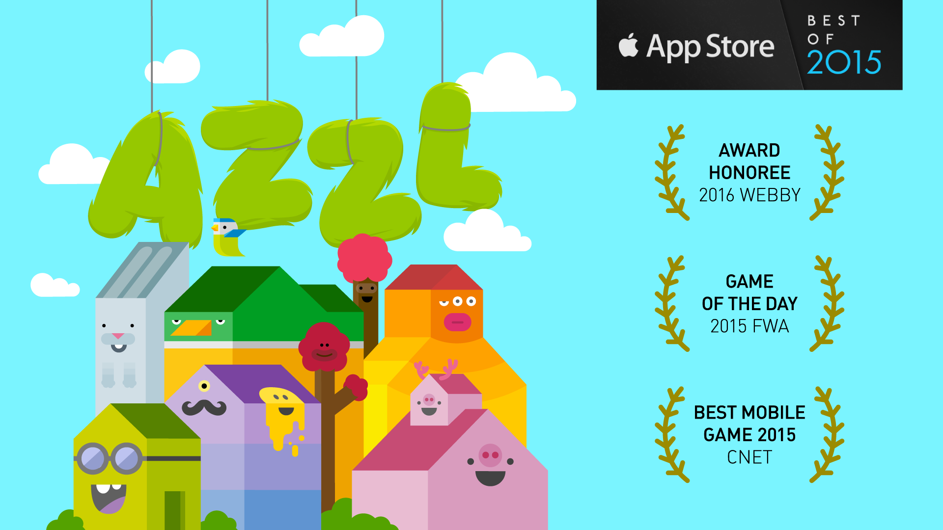 ”Quirky, bubbly, animated puzzler called AZZL”