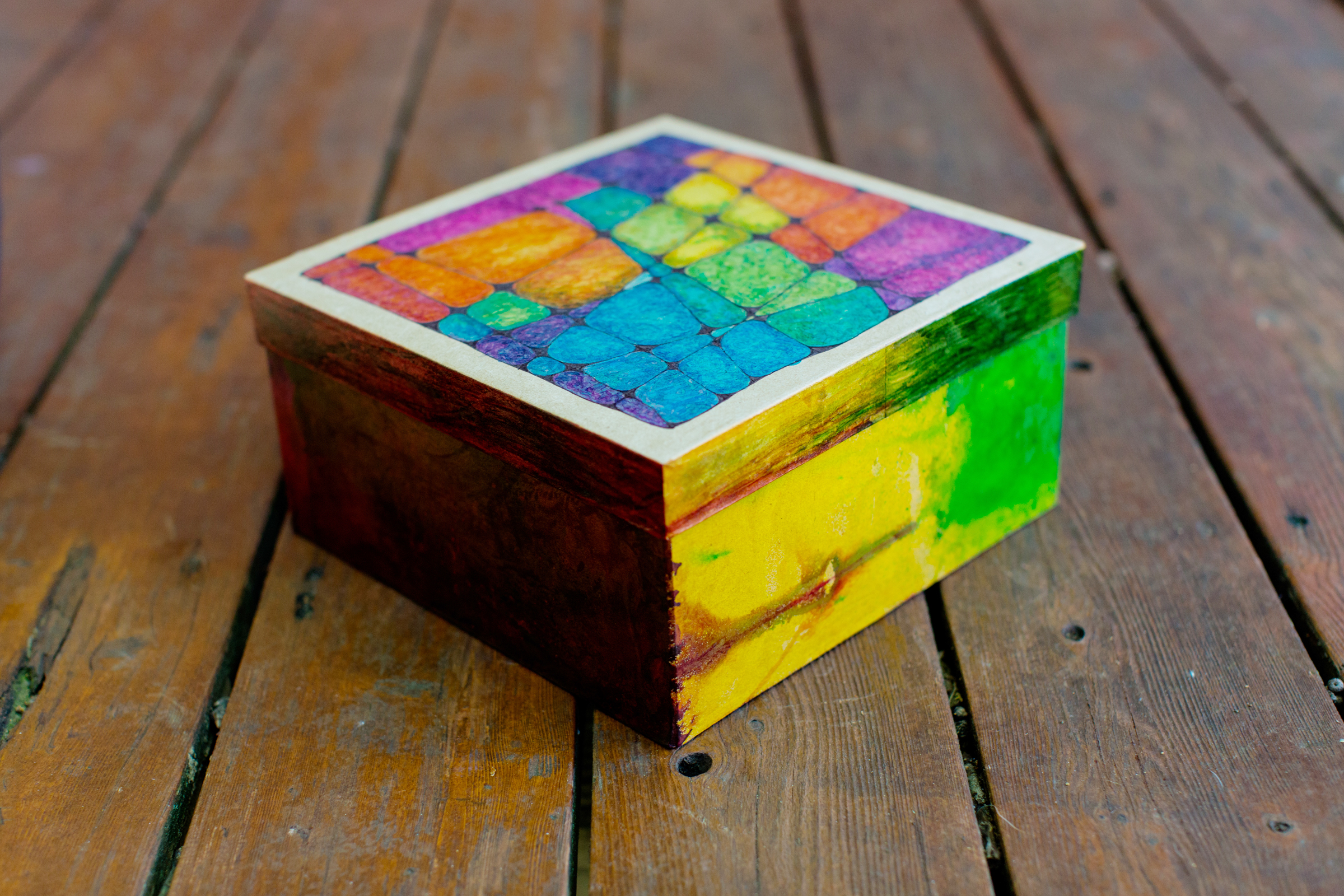 Artistic one-of-a-kind gift boxes are made by member artists.
