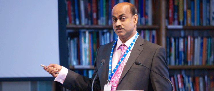 Hari-Babu Nadendla presenting Brunel University London's winning research.