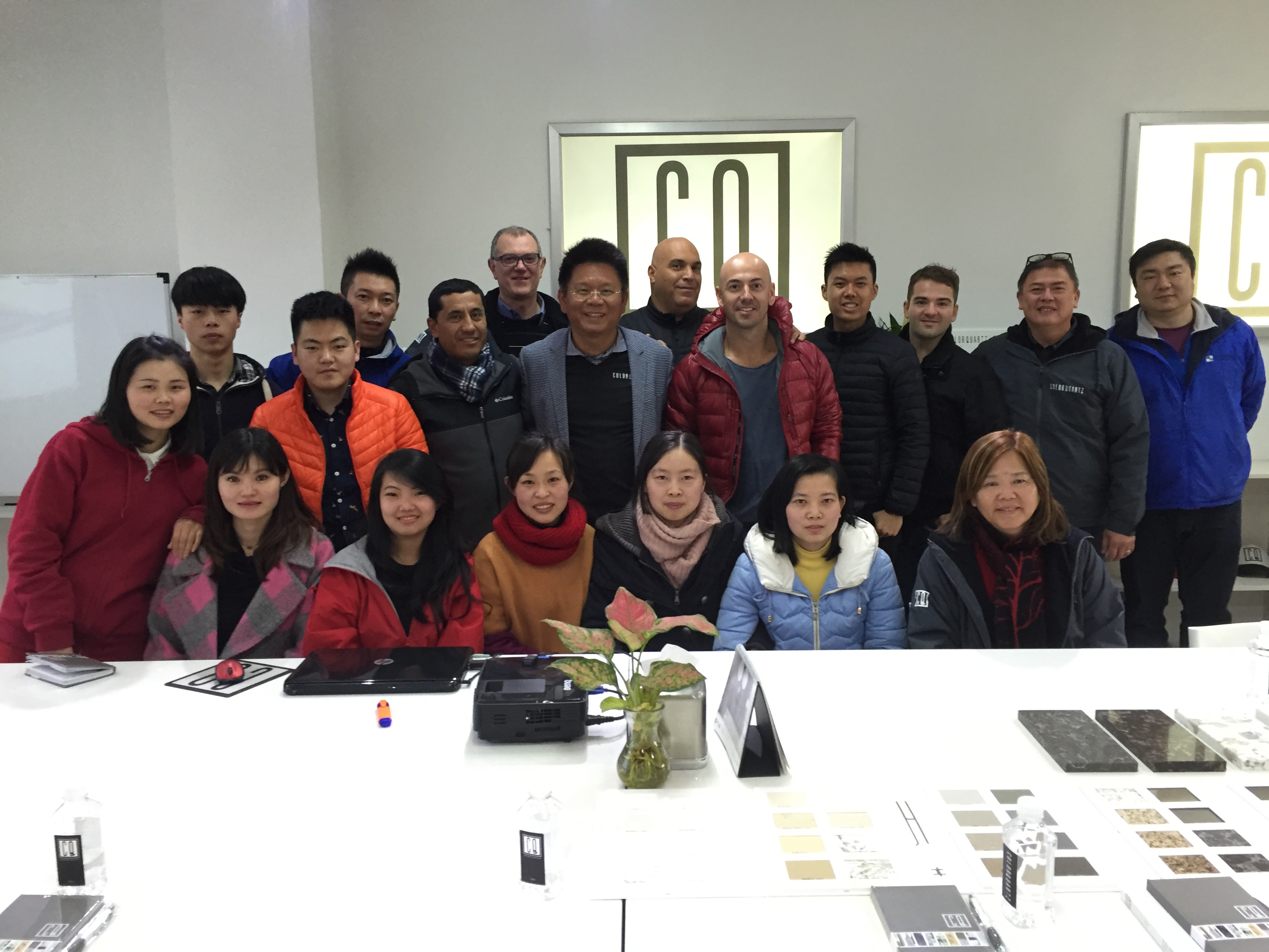 The Colorquartz team with the Operating Partners of Pacific Shore Stones