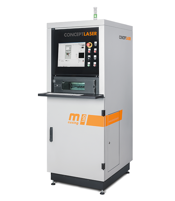 The Mlab cusing machine by Concept Laser is a 3D metal printing machine, commonly used for dental, medical, and jewelry applications