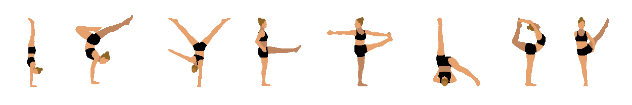 Yoga emoji poses in sequence