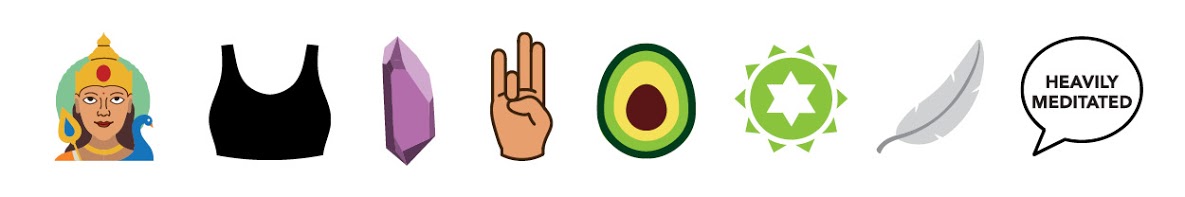 Yoga lifestyle emojis to insert into texts and emails