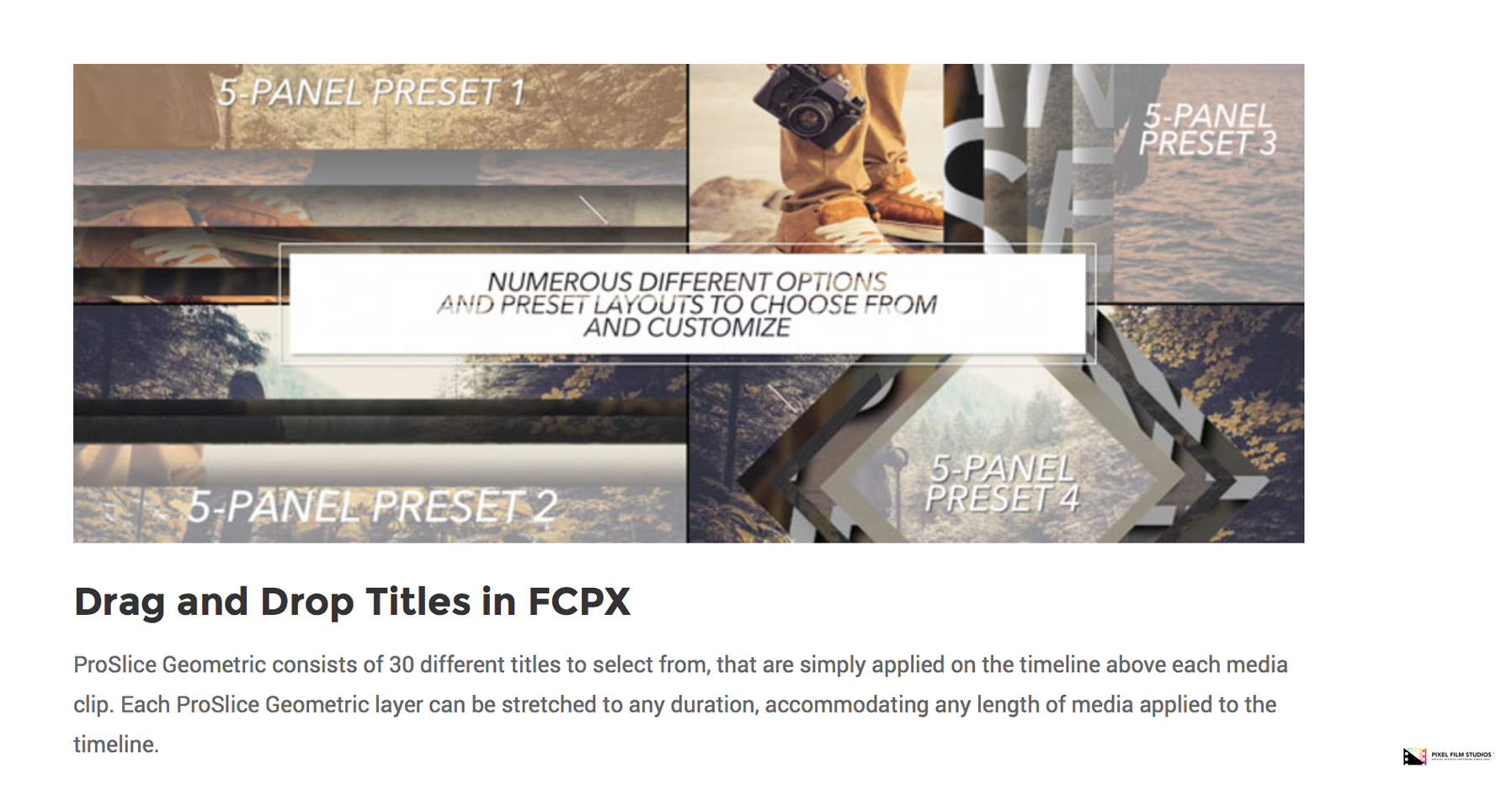 Pixel Film Studios Plugin - ProSlice Geometric - FCPX