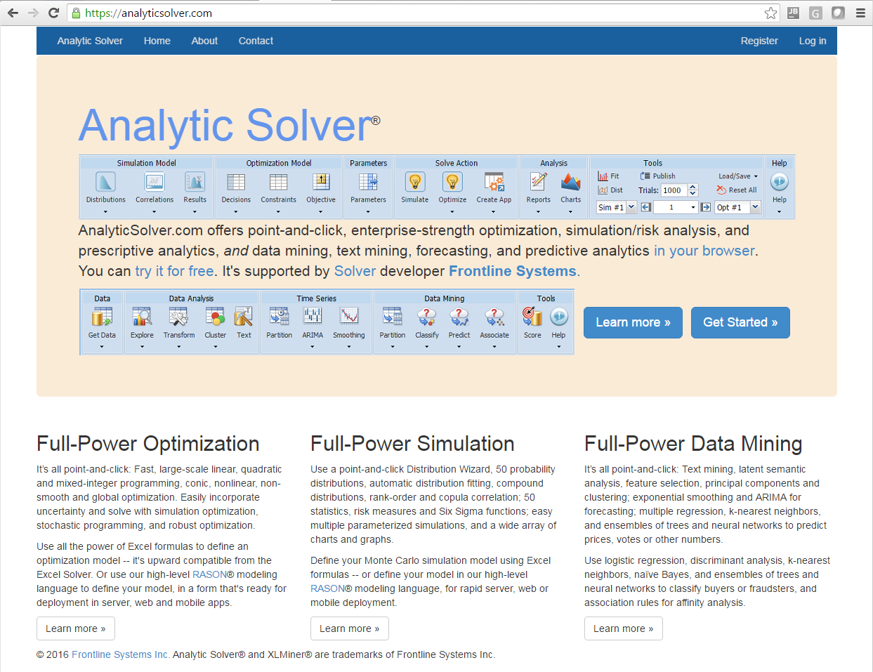 AnalyticSolver.com Cloud-based Advanced Analytics