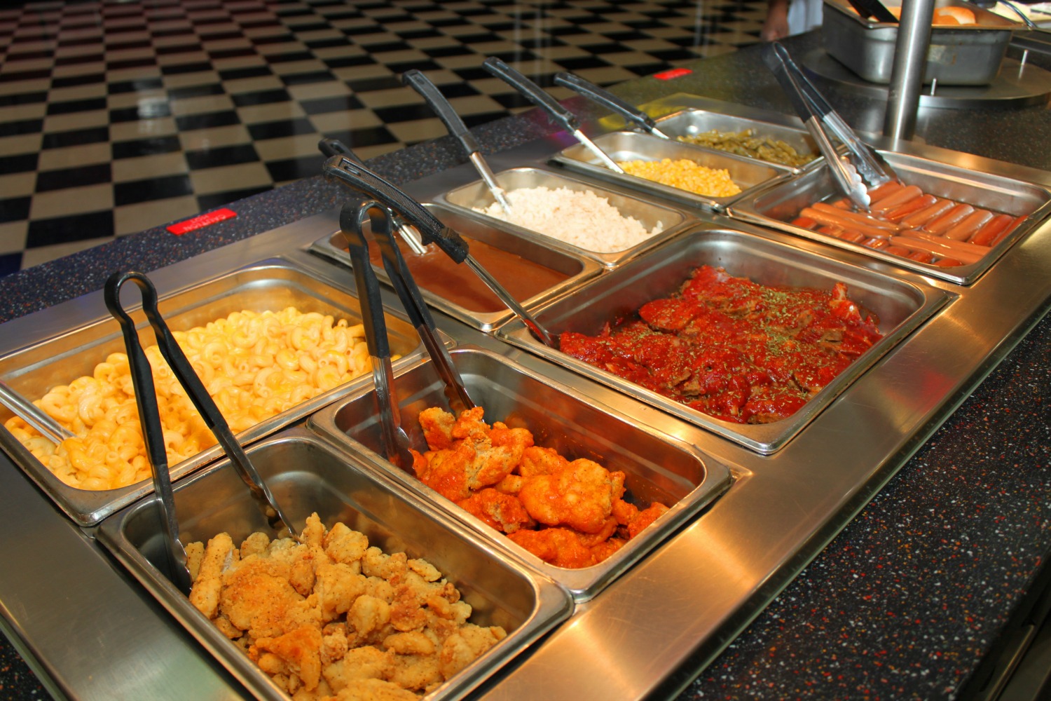 The buffet offers a wide variety of food in addition to pizza