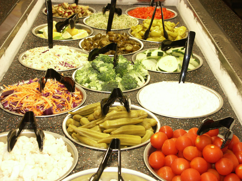 Incredible Pizza's 60+ item salad bar