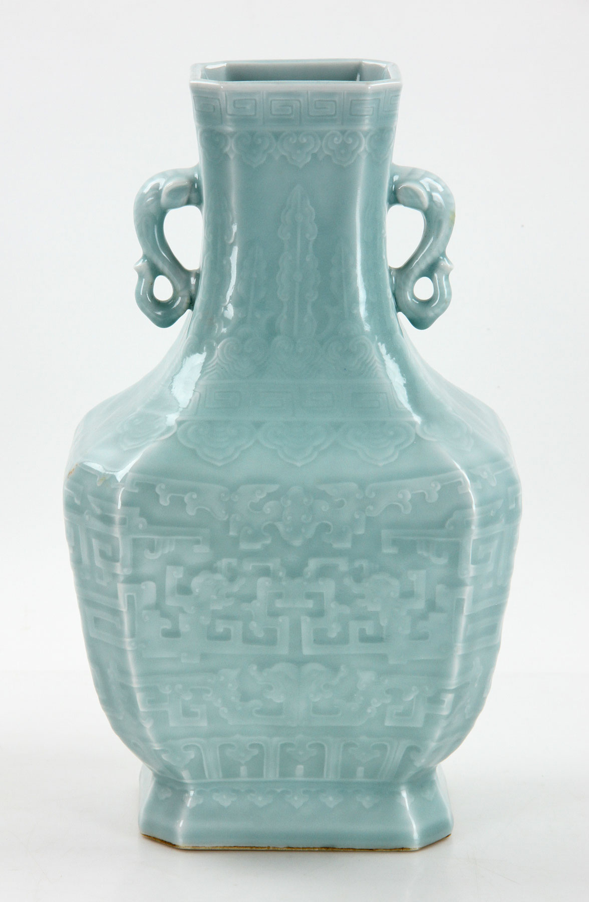 Chinese Light Blue Porcelain Zun Vase