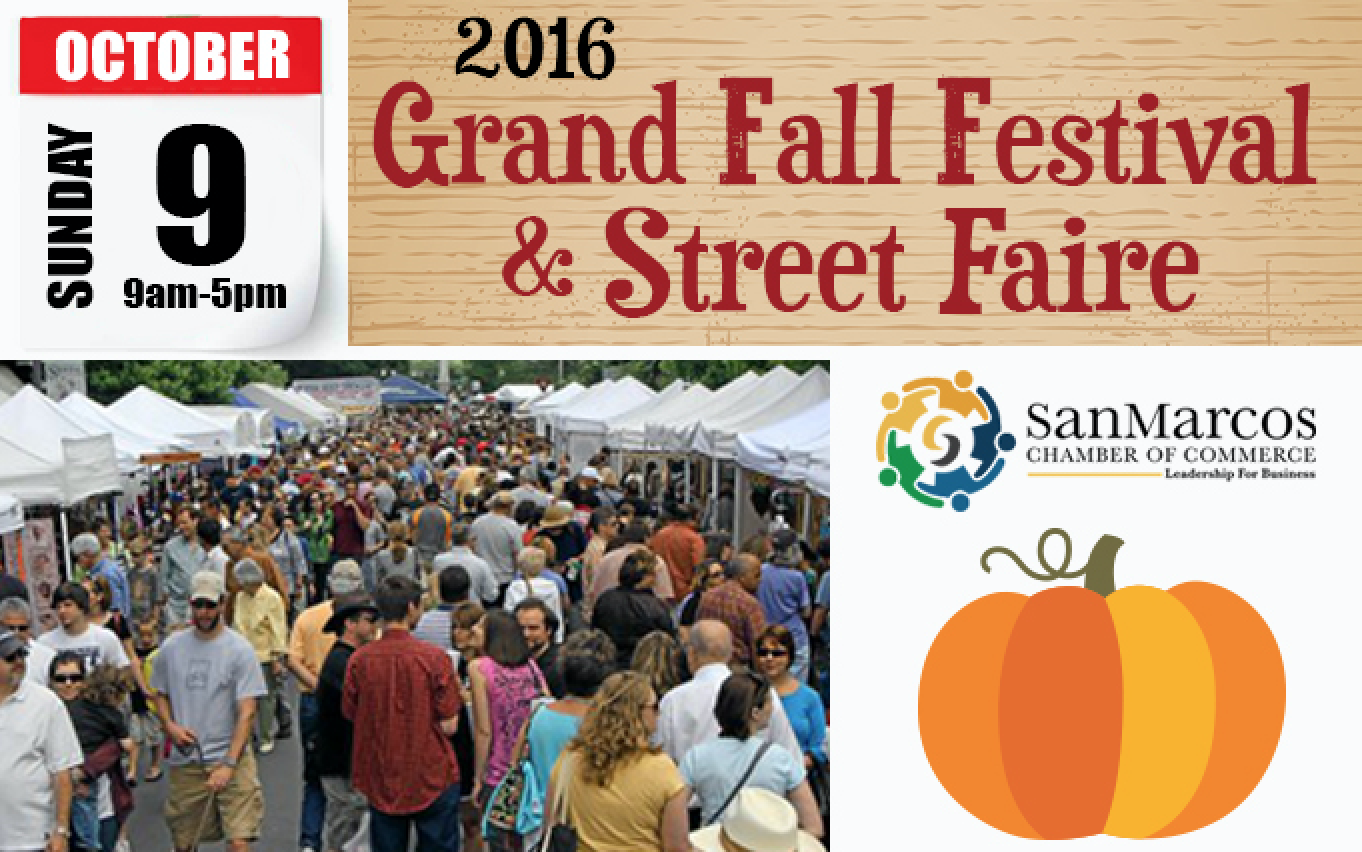 Sunday, October 9, 2016, 9 AM - 6 PM, 2016 Grand Fall Festival & Street Faire