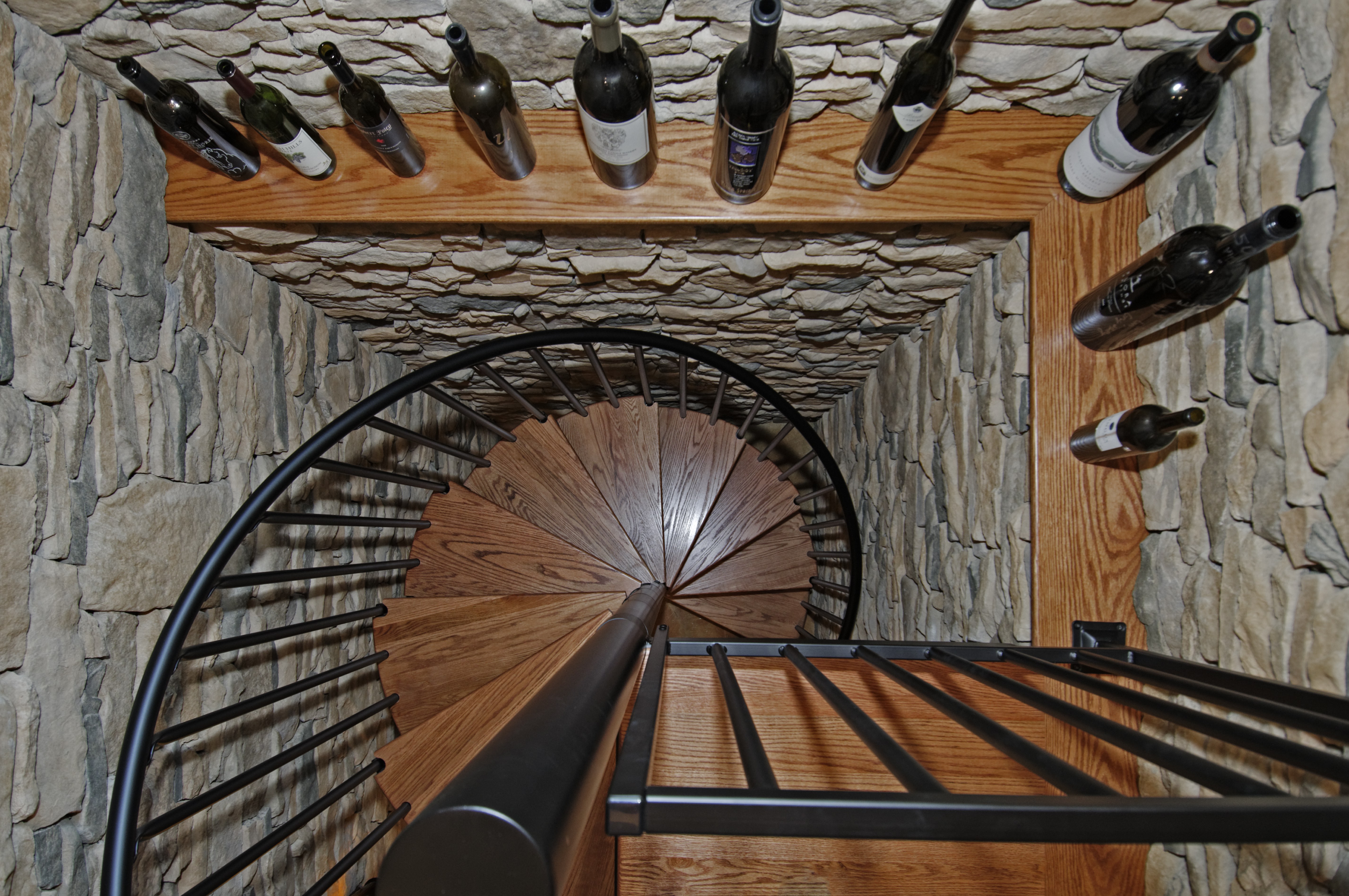 Spiral Staircase to Wine Cellar.