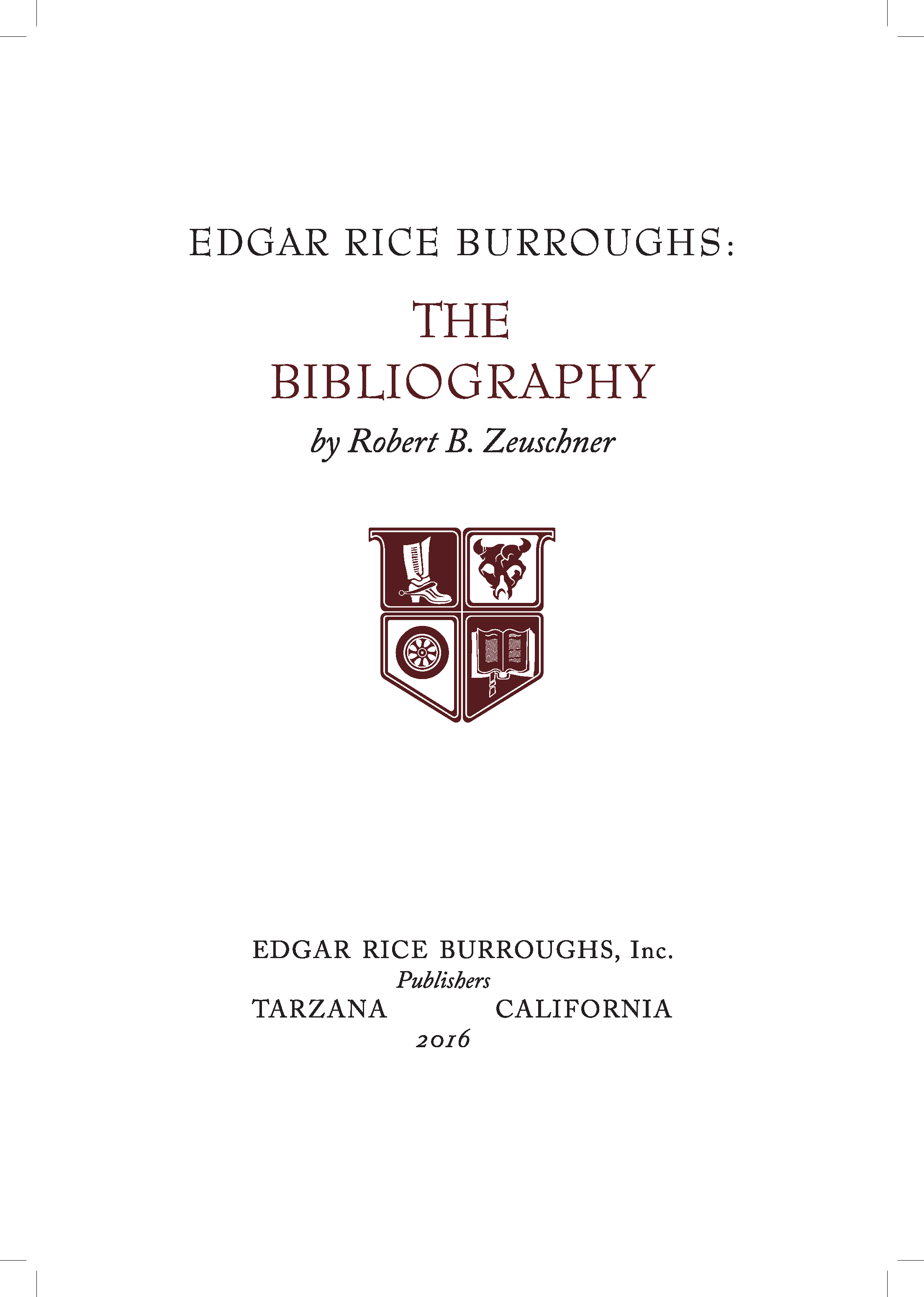 Title page for Edgar Rice Burroughs: The Bibliography
