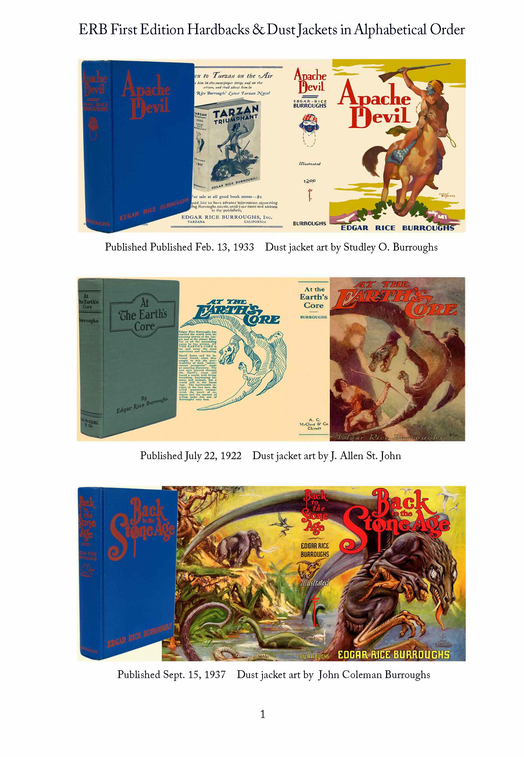 Color section featuring the 72 ERB 1st editions and dust jackets. (pg. 1)