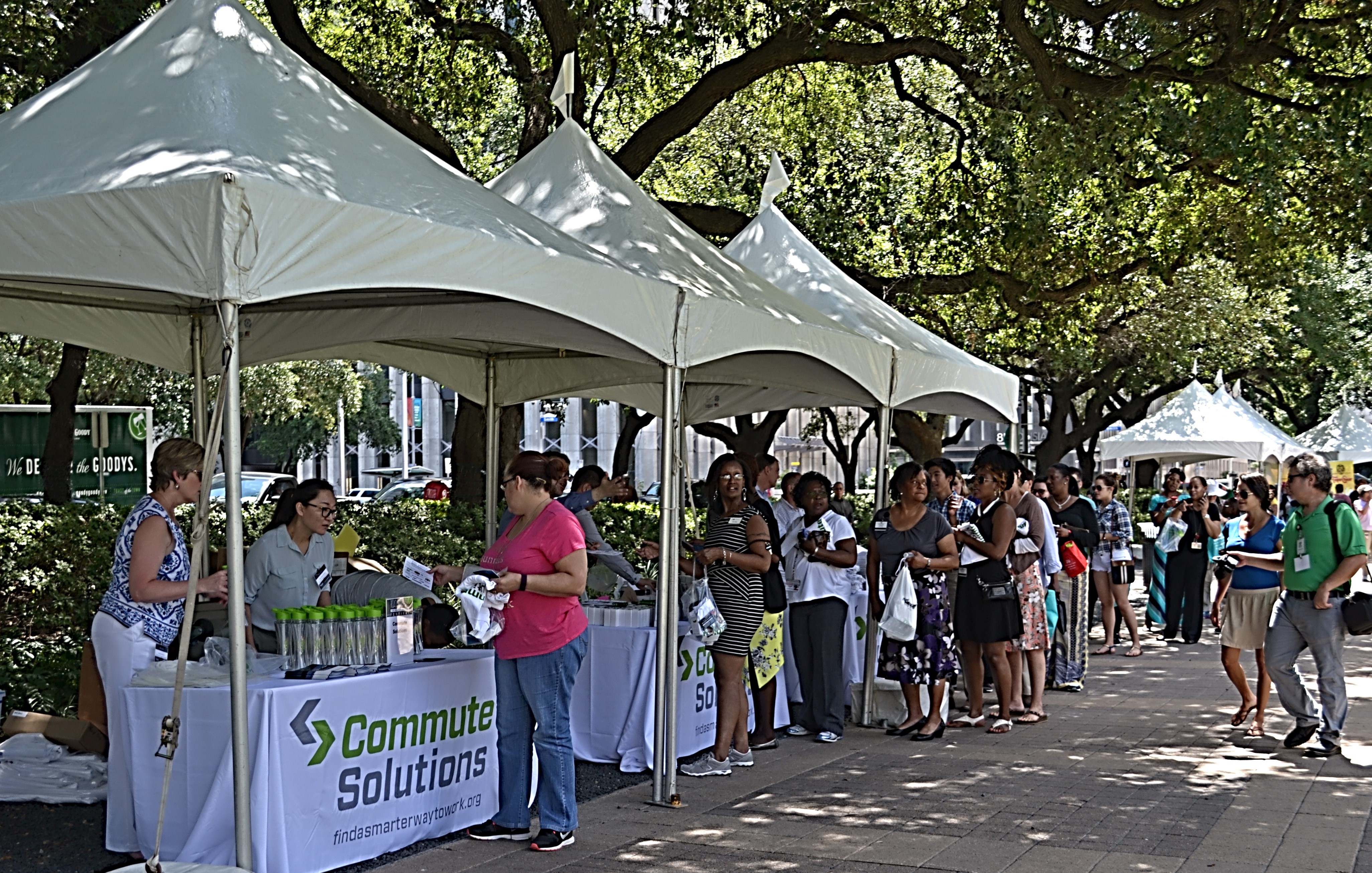 Houston-area residents lined up in Hermann Square during the Road Warriors Festival August 4th to learn about alternative transportation solutions.