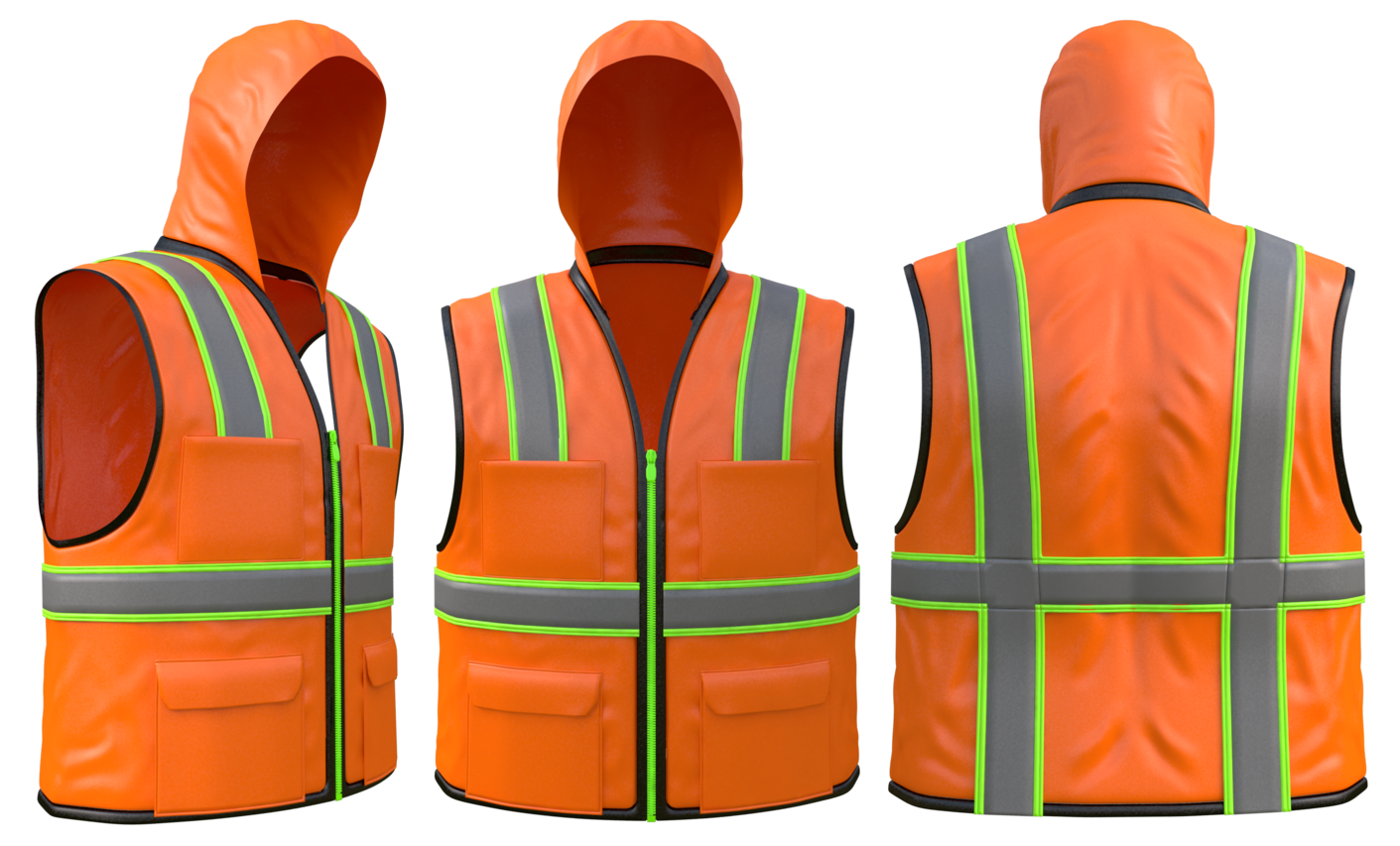 This invention addresses this issue by adding a hood to a standard safety vest.