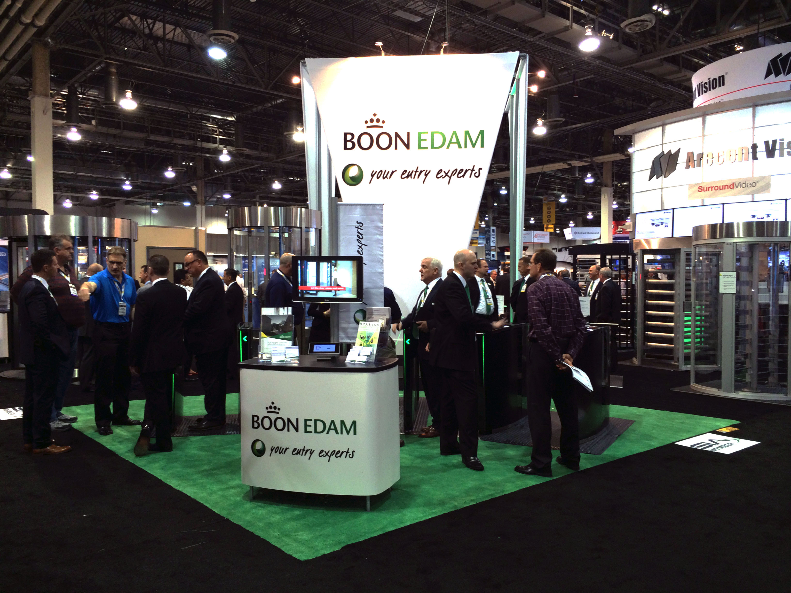 The Boon Edam booth always sees a lot of tradeshow action!