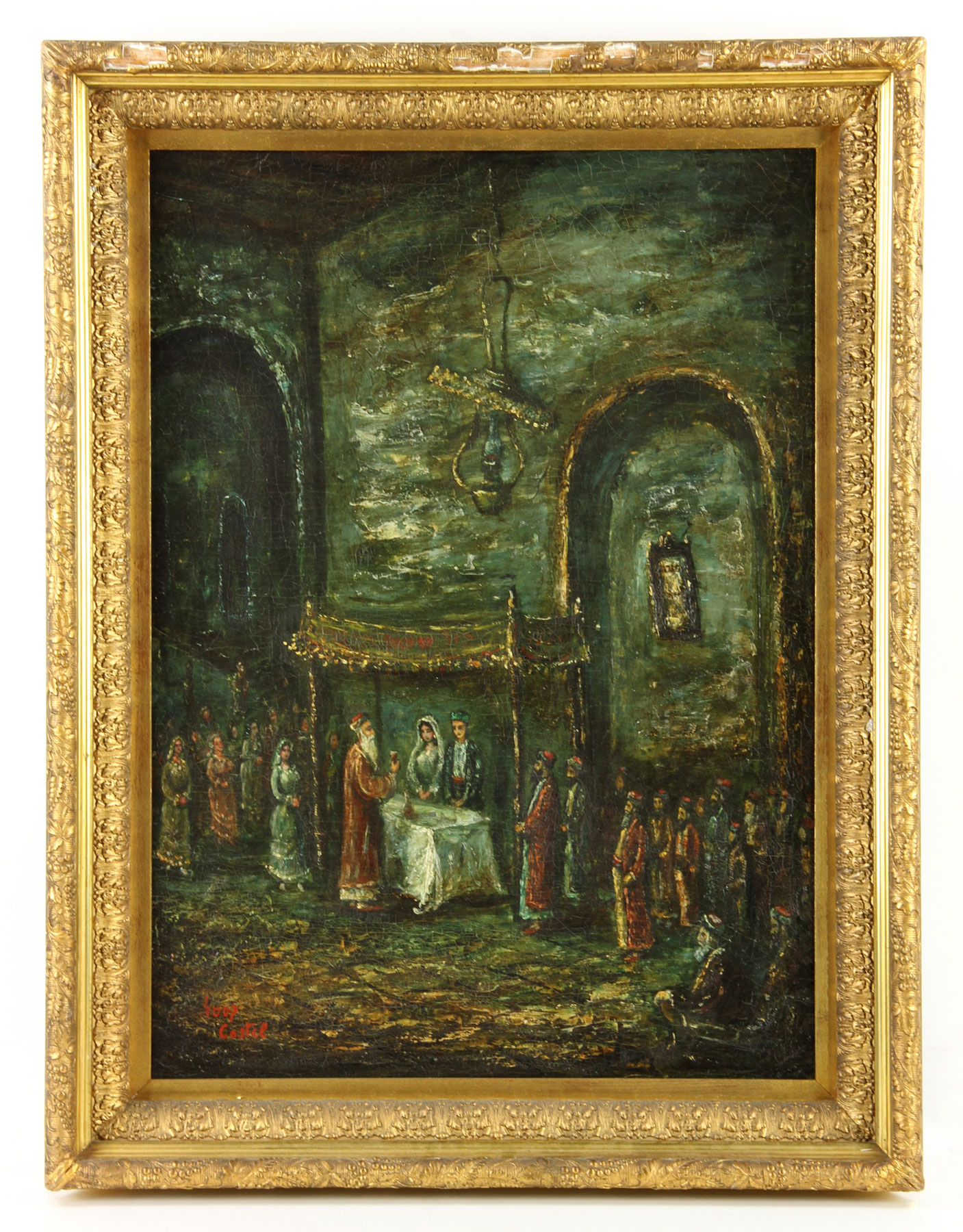 Castel, "Jewish Wedding Scene," Oil on Canvas