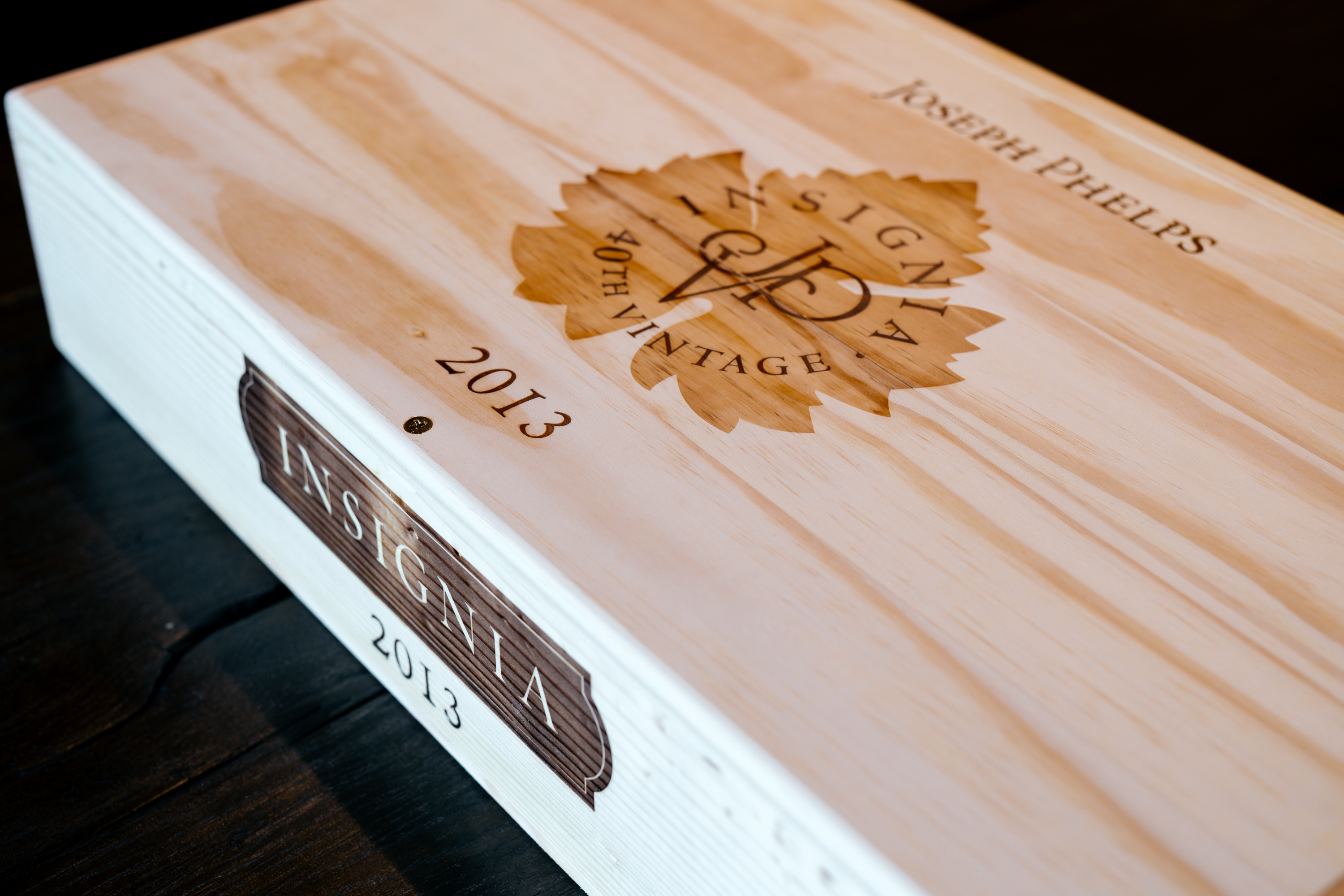 Phelps created a special 40th vintage logo that pays homage to the original 1970’s Insignia label design for inclusion on the 2013 Insignia label and a commemorative six-bottle wood box.