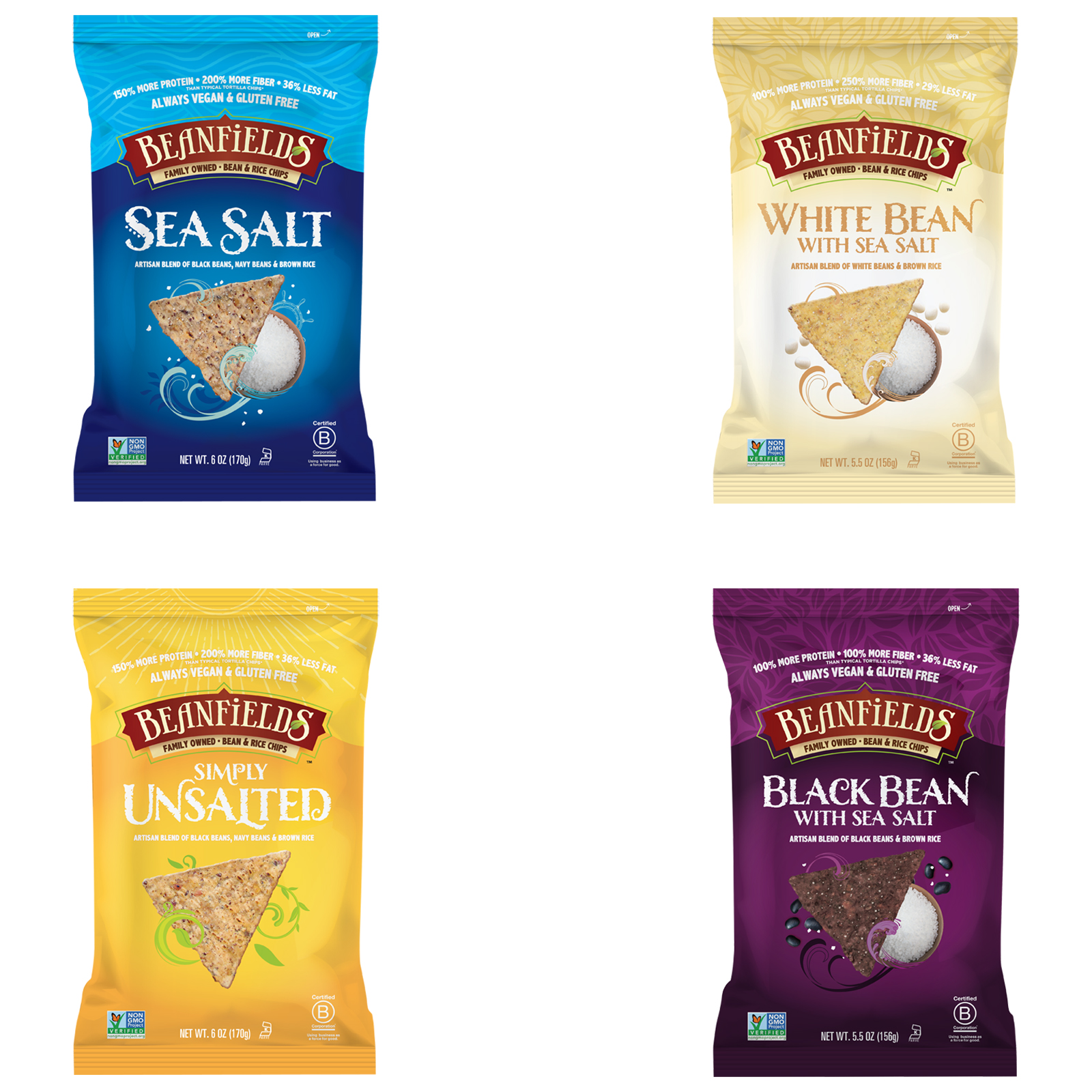 Beanfields Snacks Makes Four Flavors of Bean and Rice Chips with Four Ingredients or Less
