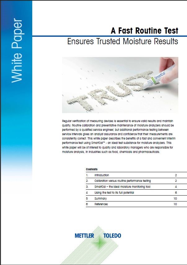 A Fast Routine Test Ensures Trusted Moisture Results White Paper