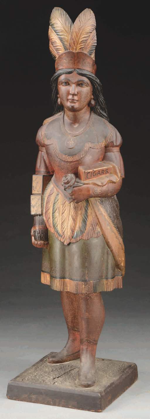Tobacconist Figure Of An Indian Maiden Attributed To Samuel Robb Realized $94,800.