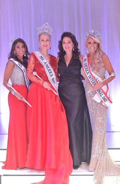 Ms. International 2017Nova Kopp, Ms. America 2017 Oksana Vovk, Ms. America® Pageant CEO Susan Jeske and Ms. America International Tracy Lynn Rodgers