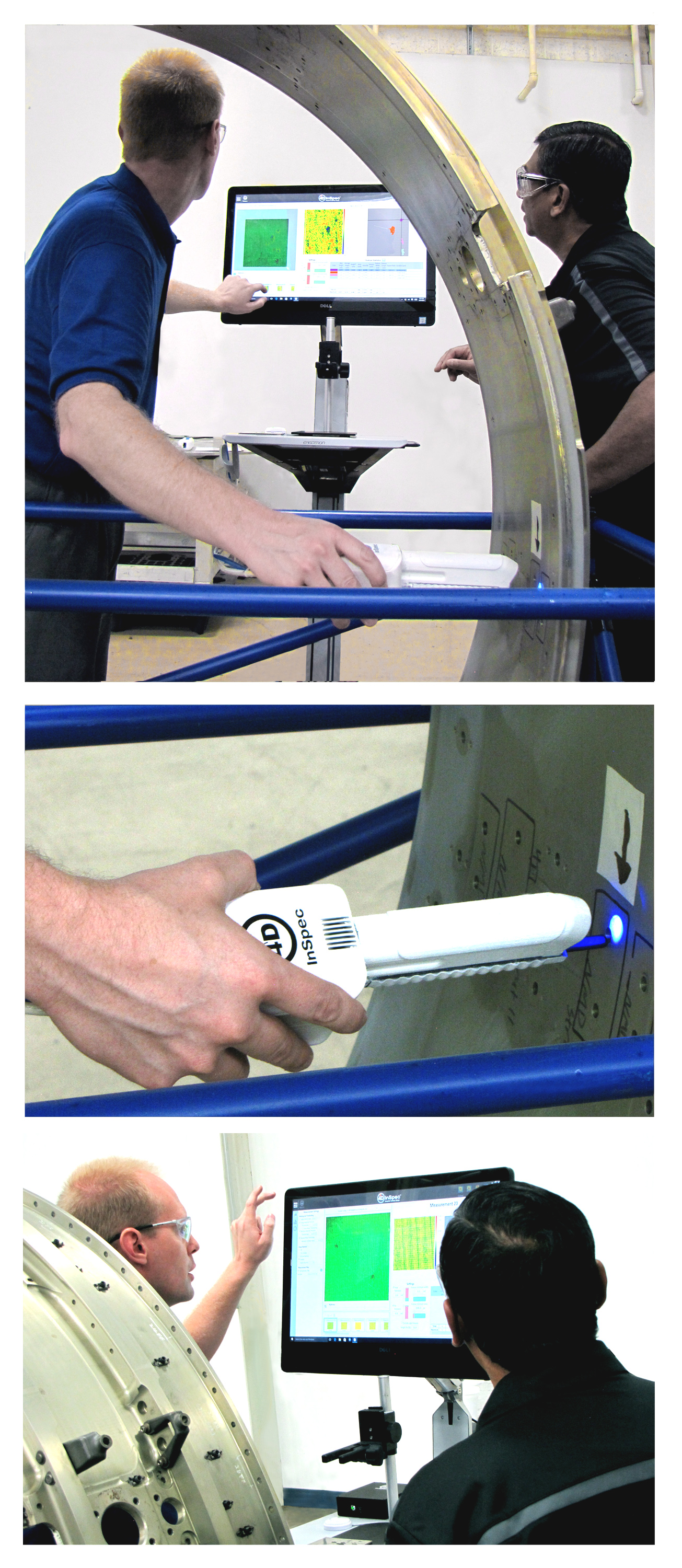 The 4D InSpec Surface Gauge: high resolution surface measurement for the factory floor. Courtesy StandardAero.