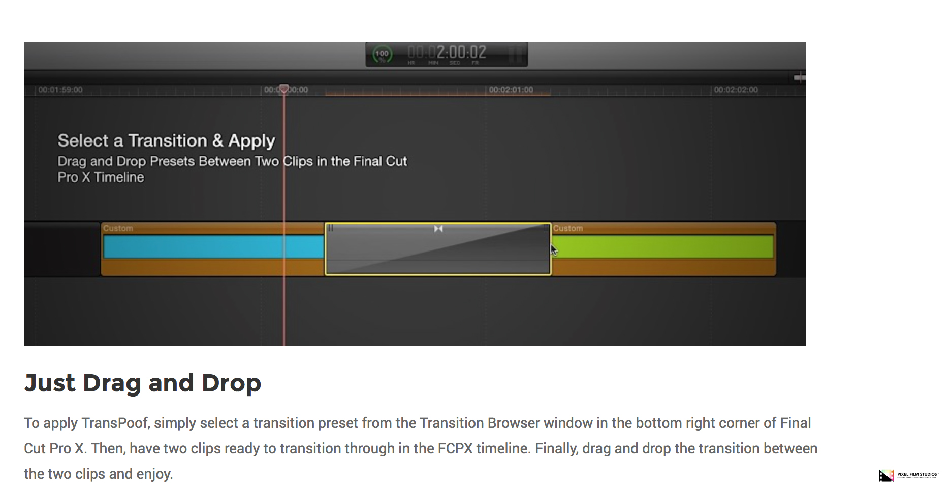 Final Cut Pro X - TransPoof - Pixel Film Studios Plugin