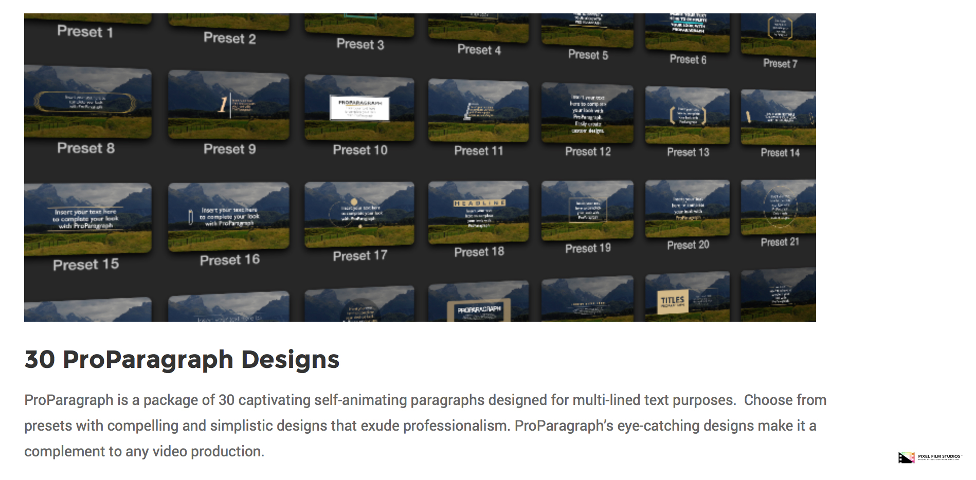 Pixel Film Studios Plugin - ProParagraph - FCPX